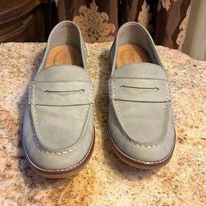Sperry grey penny leather loafers 9